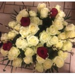 41 White Roses & 4 Red Roses